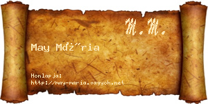 May Mária névjegykártya